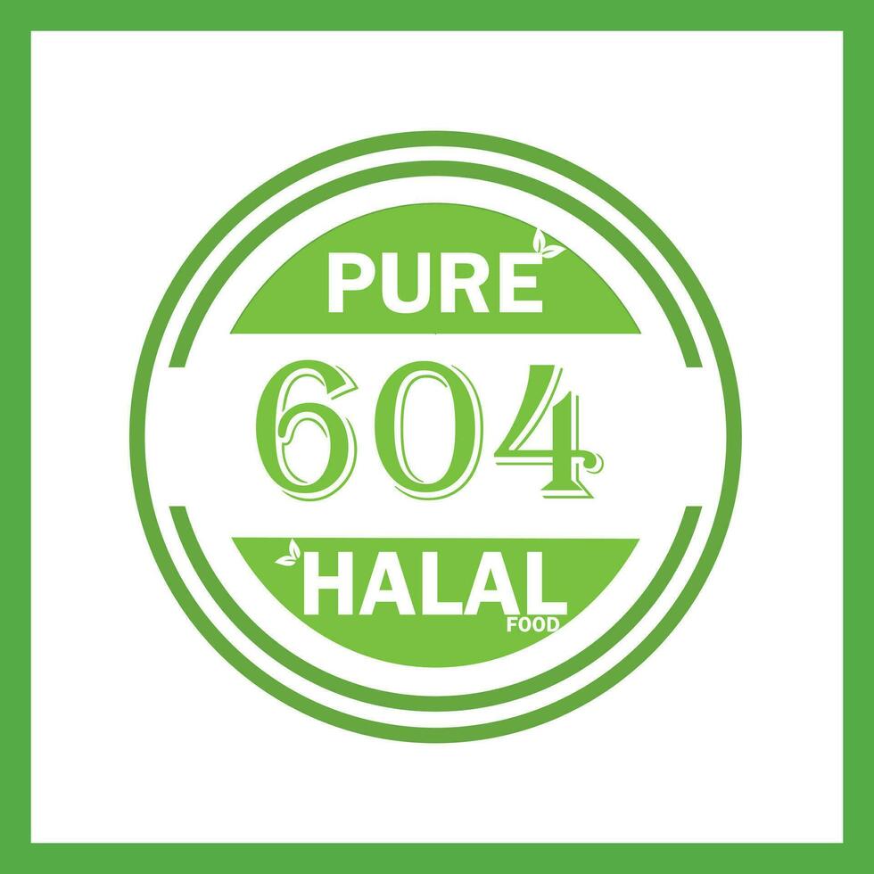 design with halal leaf design 604 vector