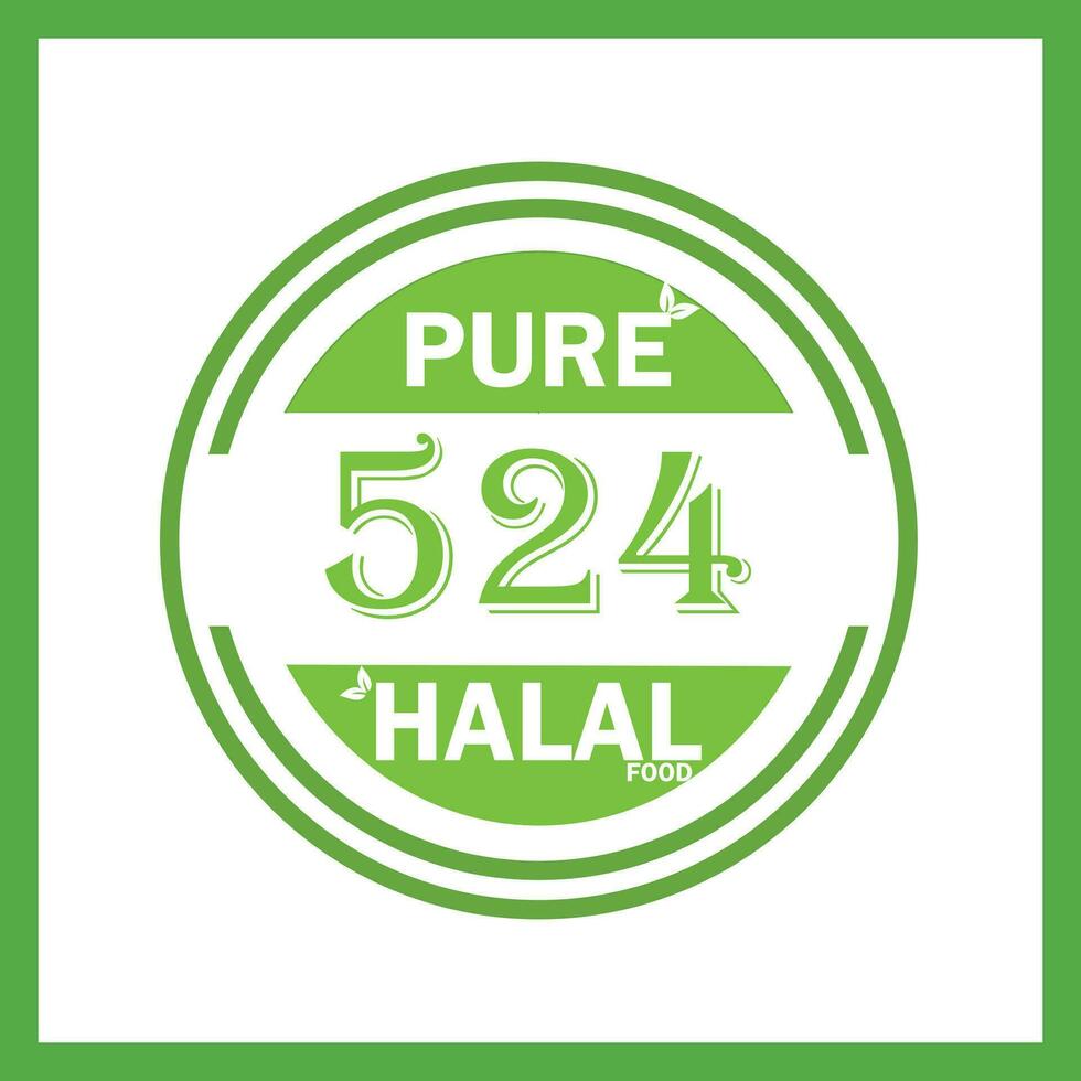 design with halal leaf design 524 vector