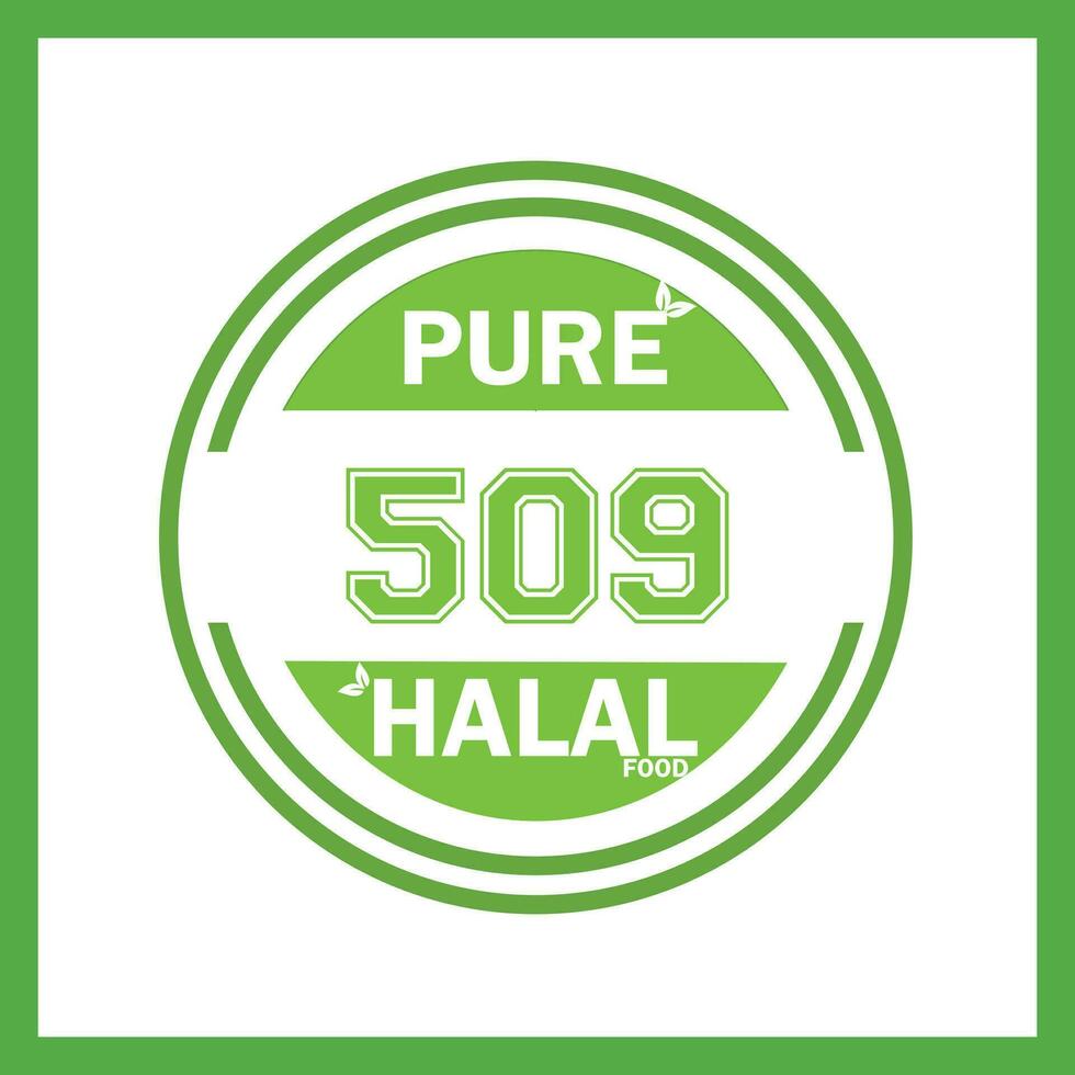 design with halal leaf design 509 vector
