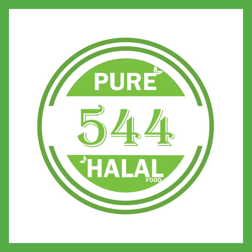 design with halal leaf design 544 vector