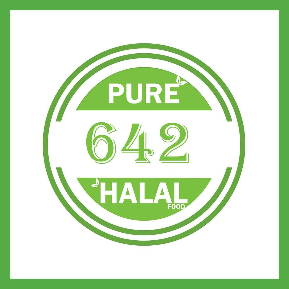 design with halal leaf design 642 vector