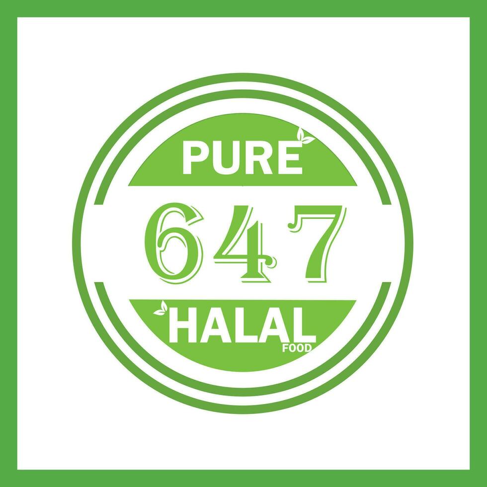 design with halal leaf design 647 vector