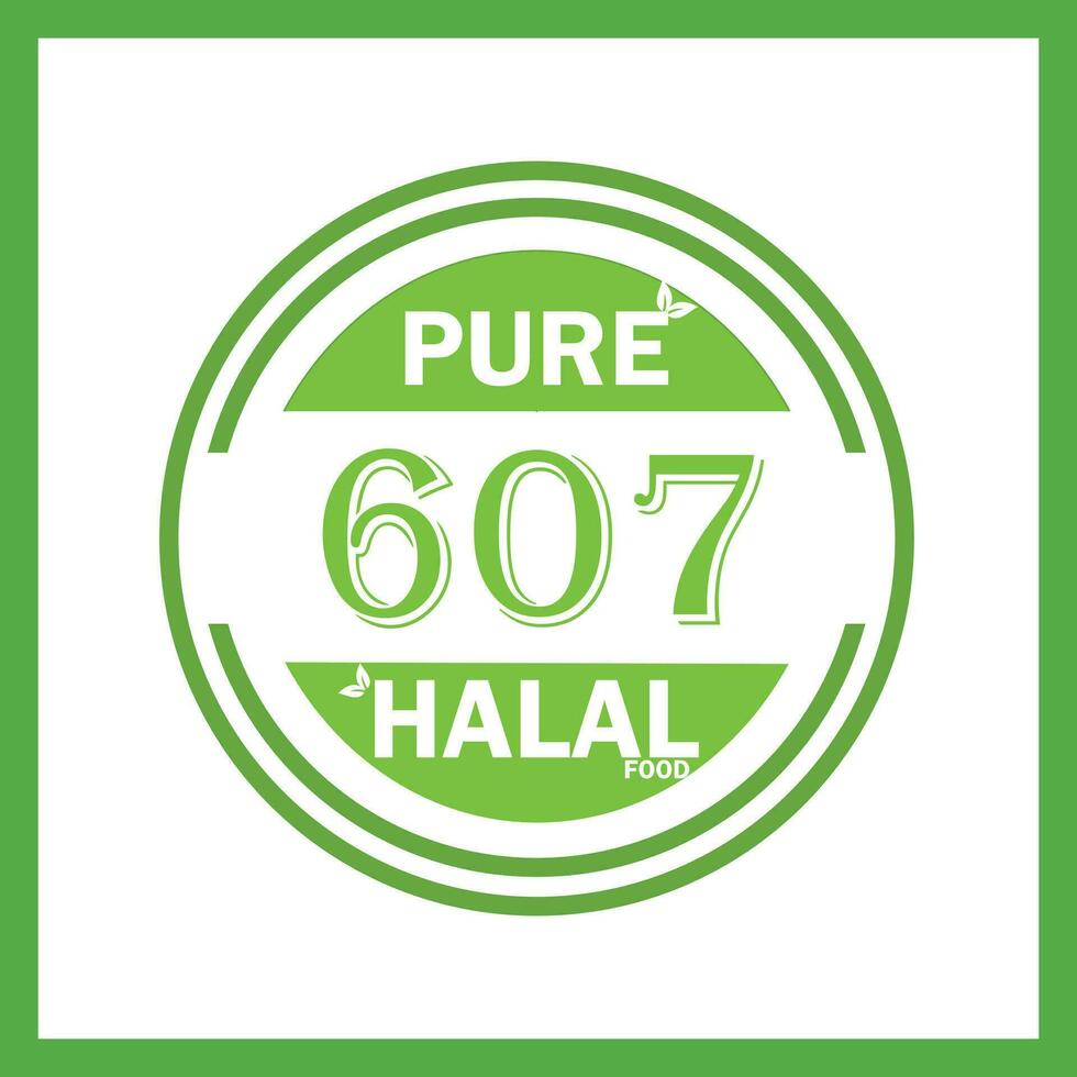 design with halal leaf design 607 vector