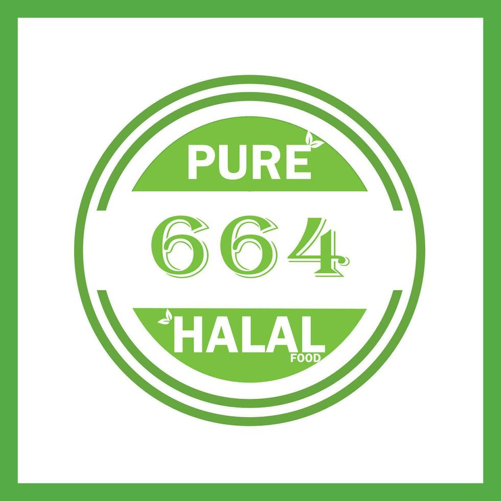 design with halal leaf design 664 vector