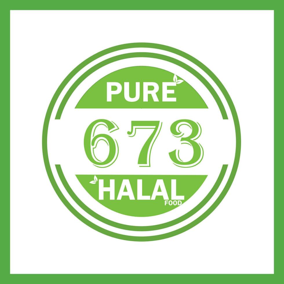 design with halal leaf design 673 vector