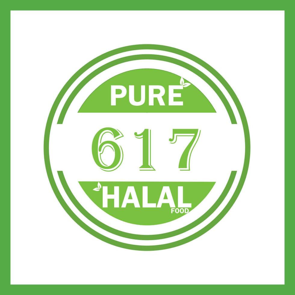 design with halal leaf design 617 vector