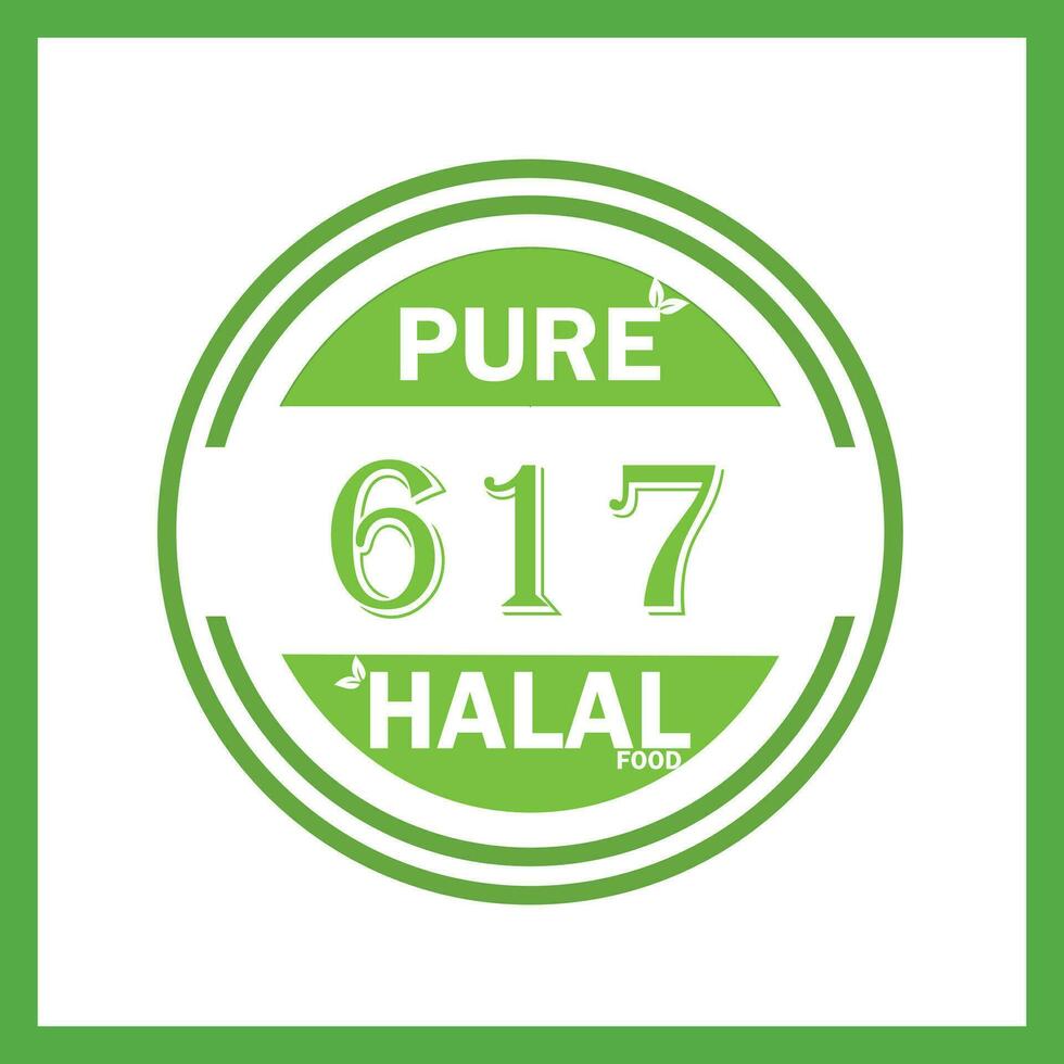 diseño con halal hoja diseño 617 vector