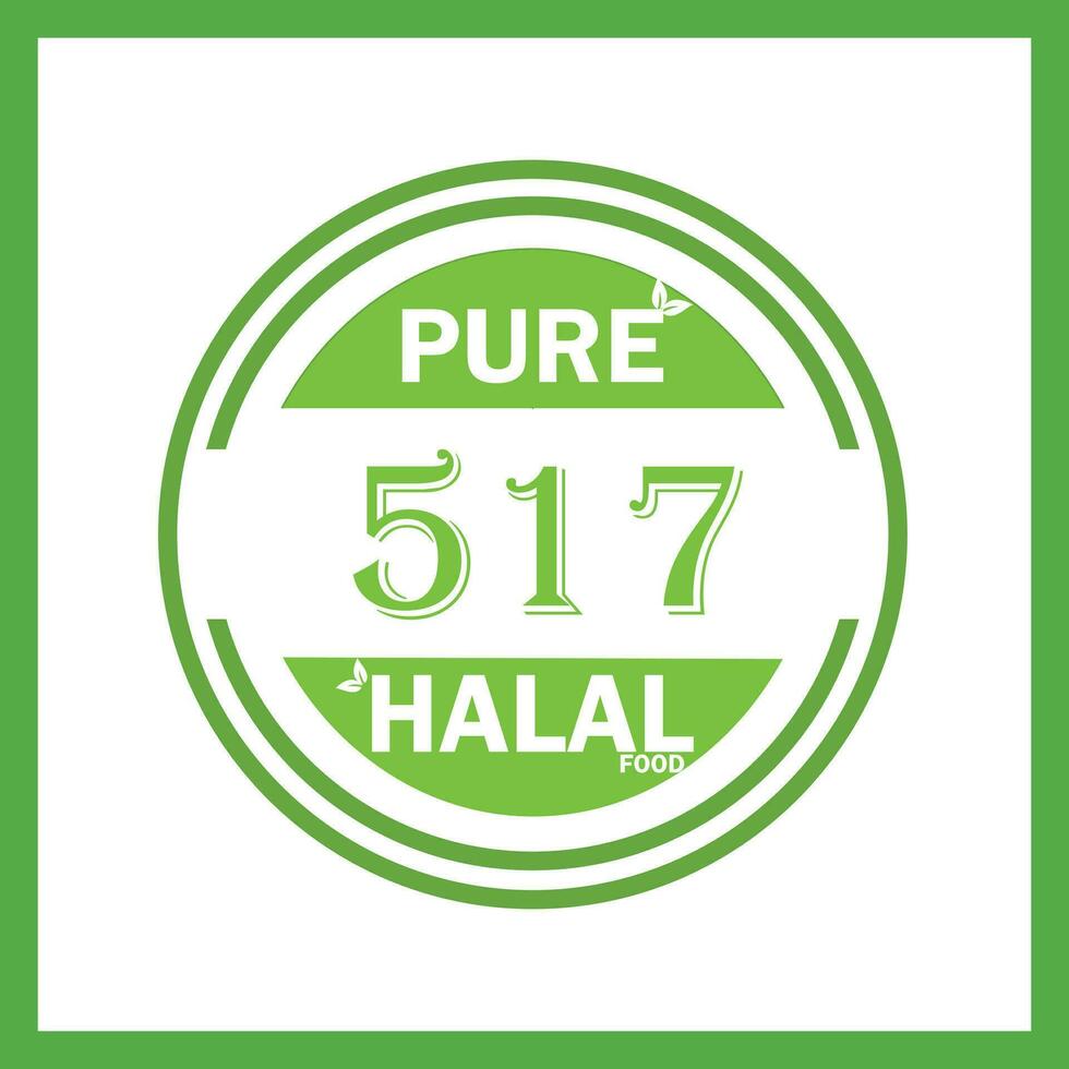 design with halal leaf design 517 vector