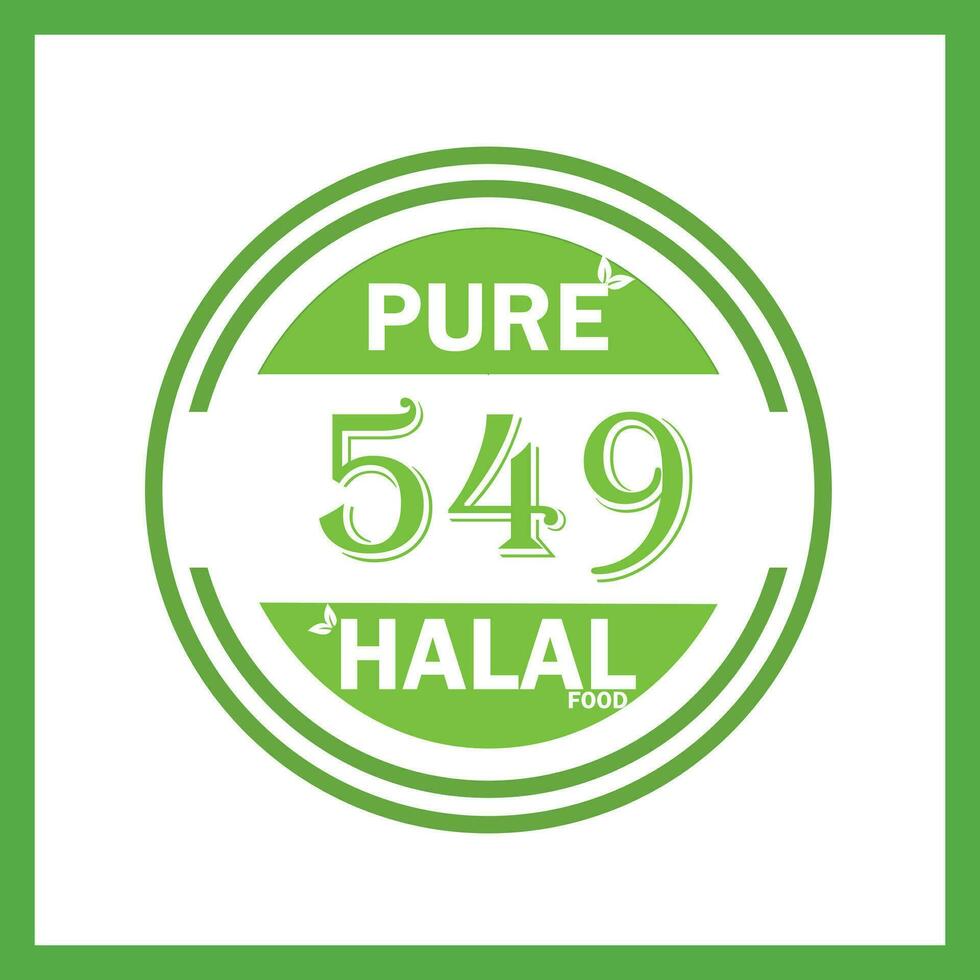 design with halal leaf design 549 vector
