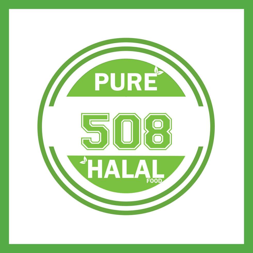 design with halal leaf design 508 vector