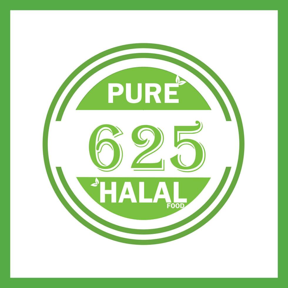 design with halal leaf design 625 vector