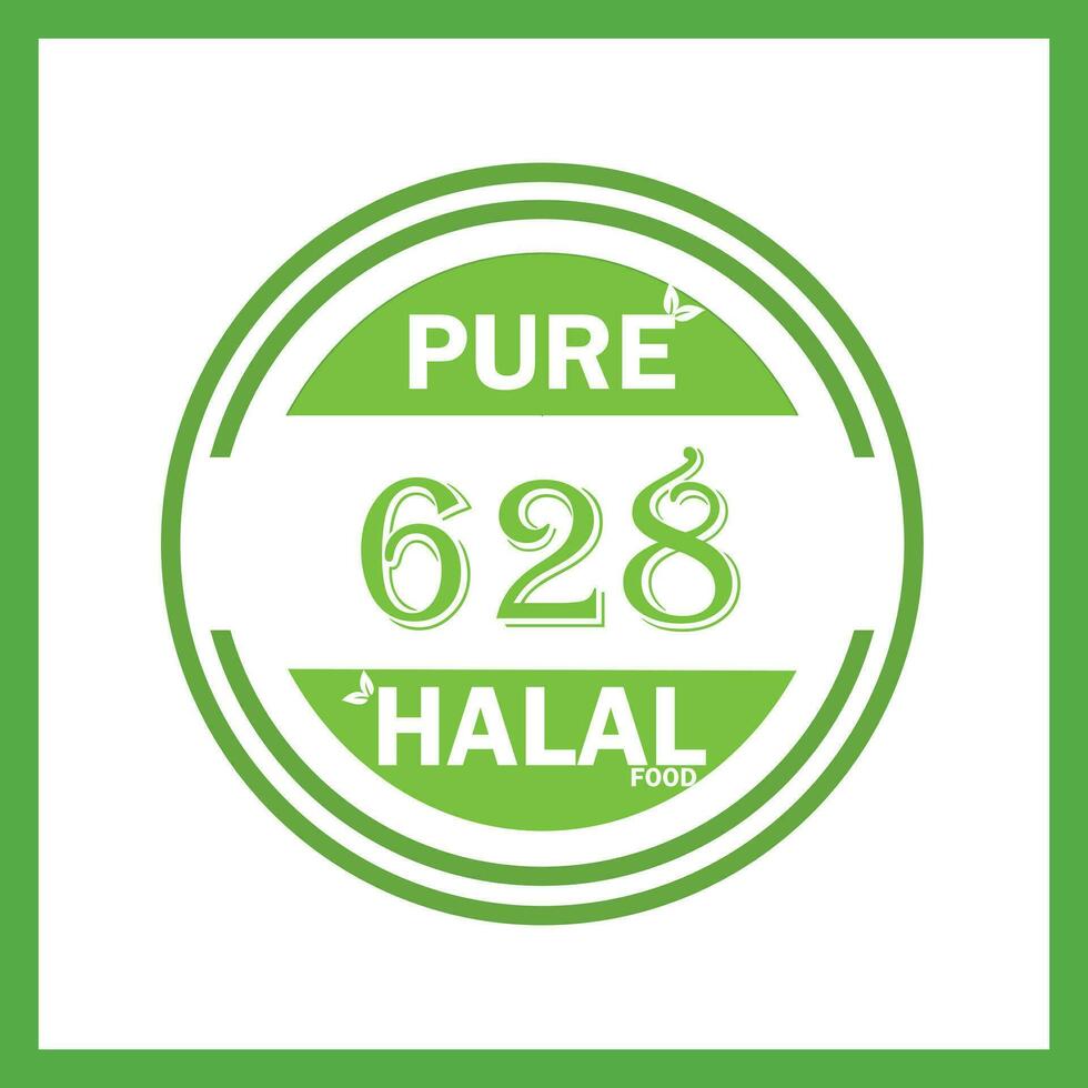 design with halal leaf design 628 vector