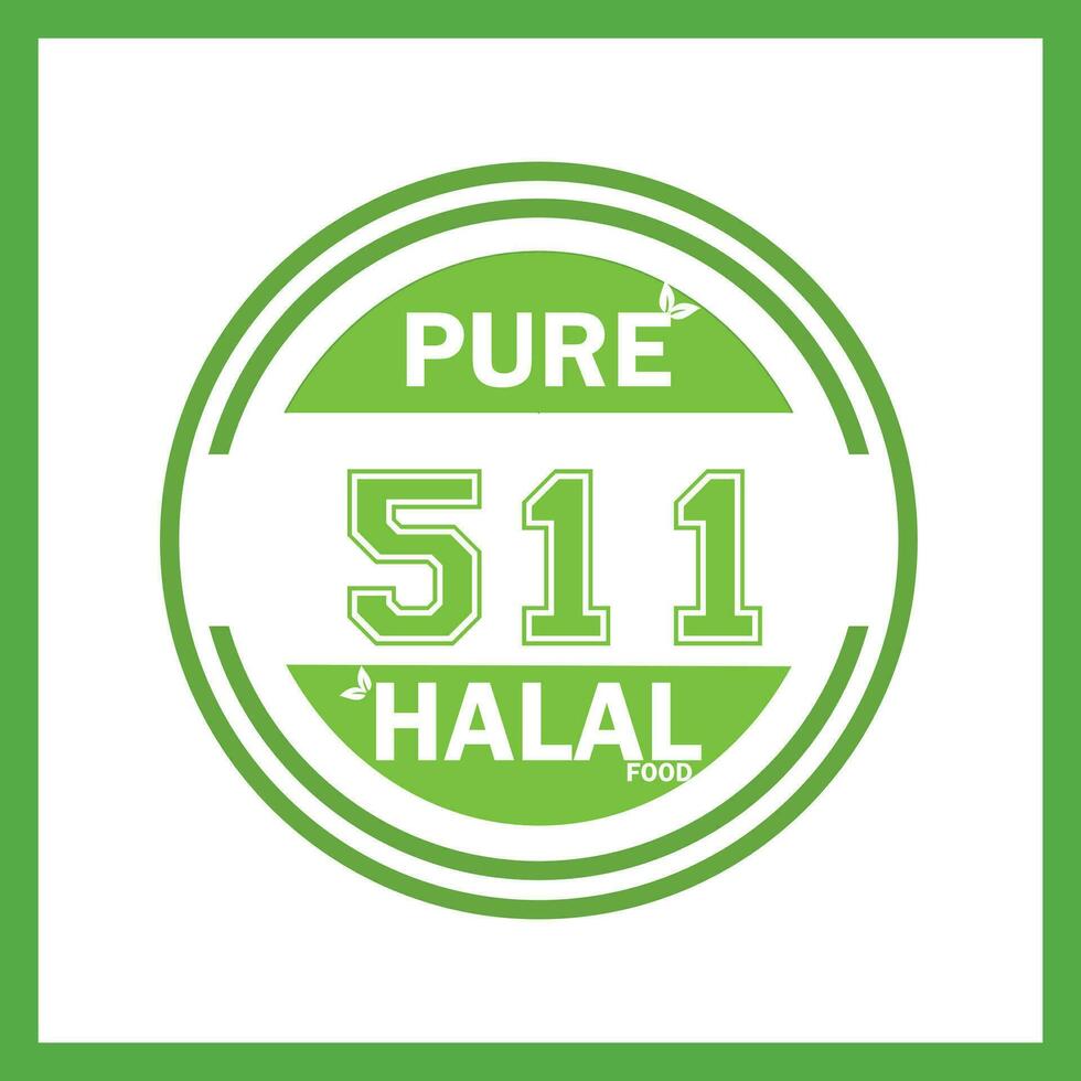 diseño con halal hoja diseño 511 vector