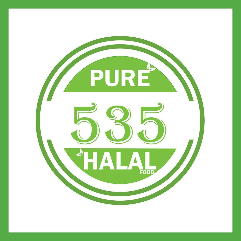 design with halal leaf design 535 vector