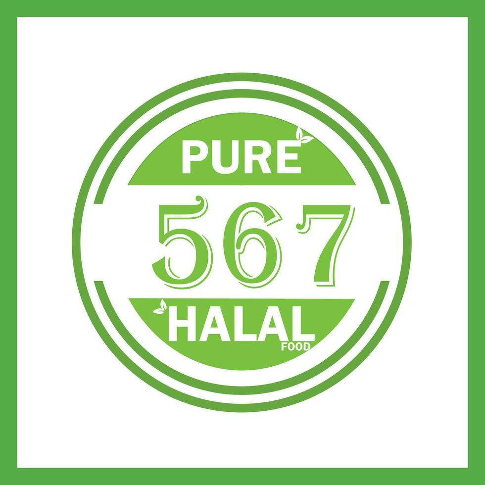 design with halal leaf design 567 vector