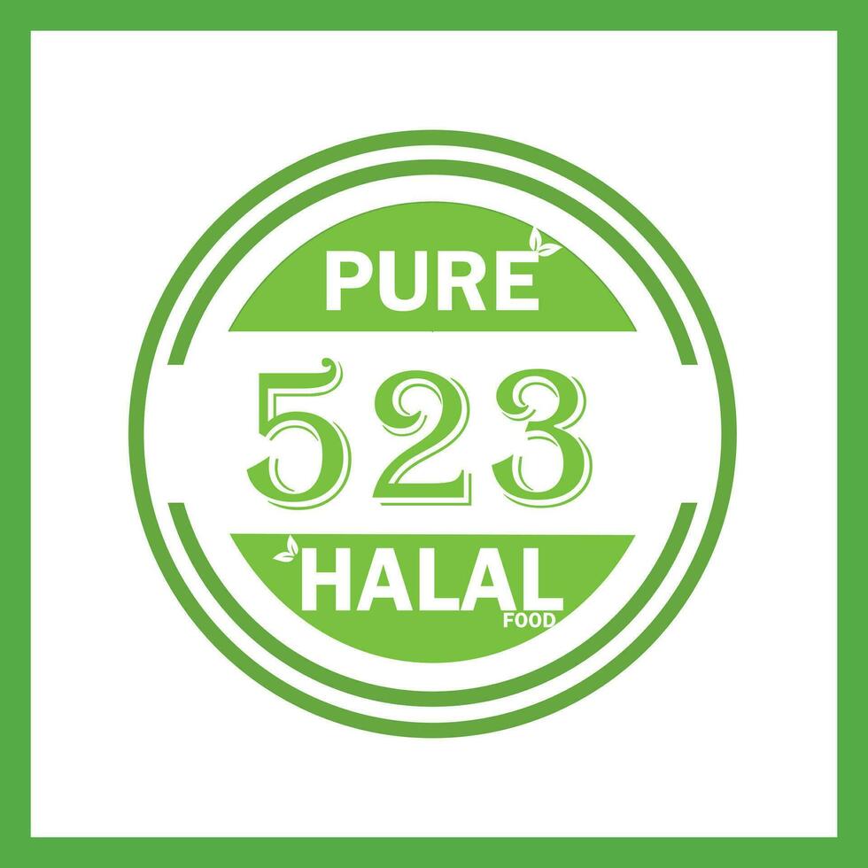 design with halal leaf design 523 vector