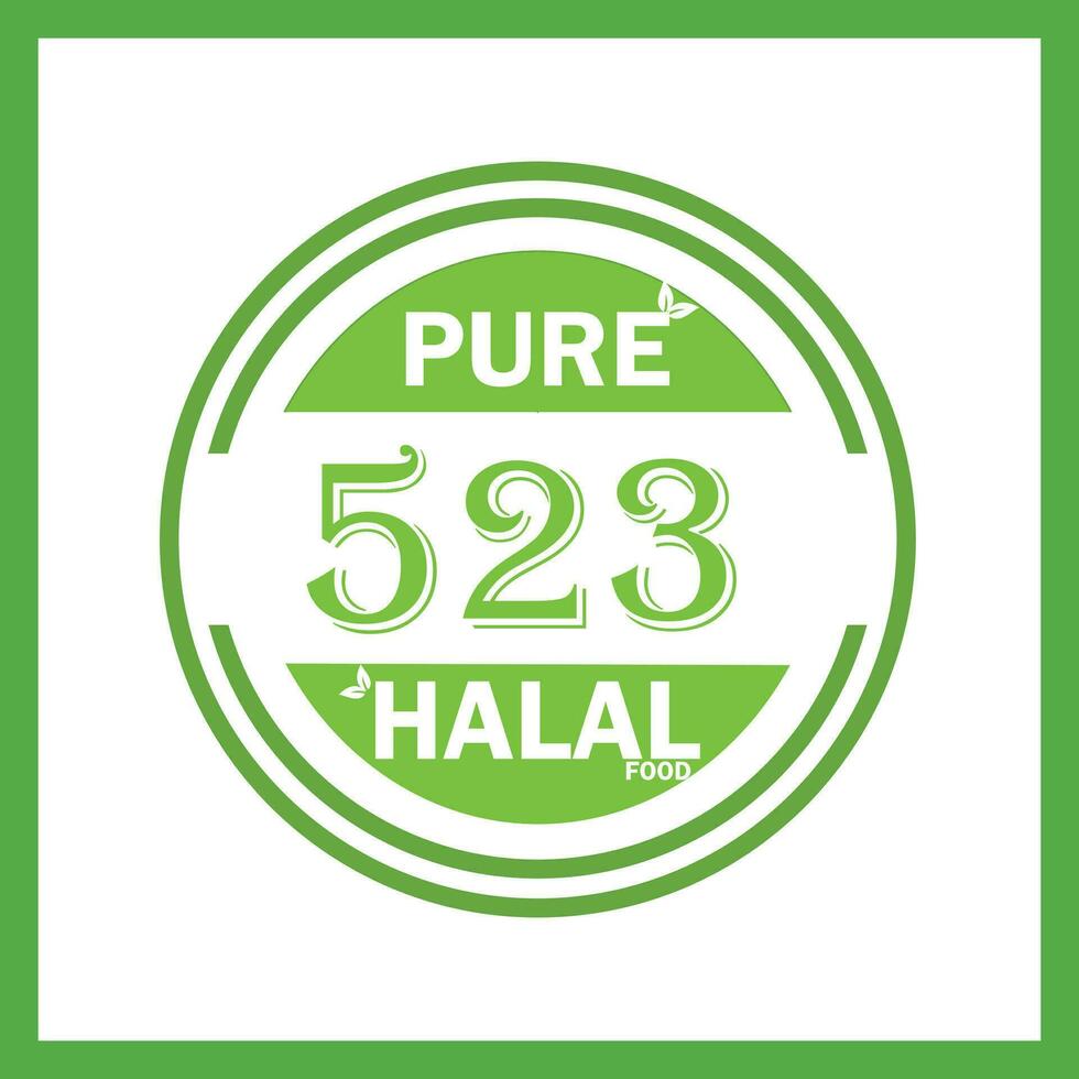 design with halal leaf design 523 vector