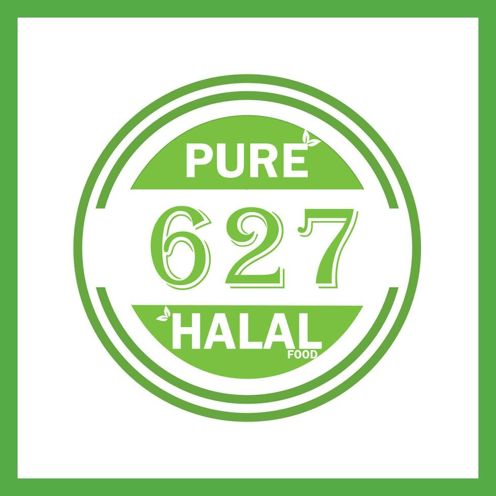 design with halal leaf design 627 vector