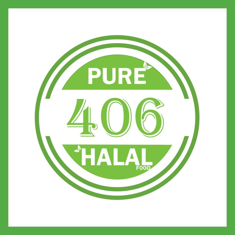 design with halal leaf design 406 vector