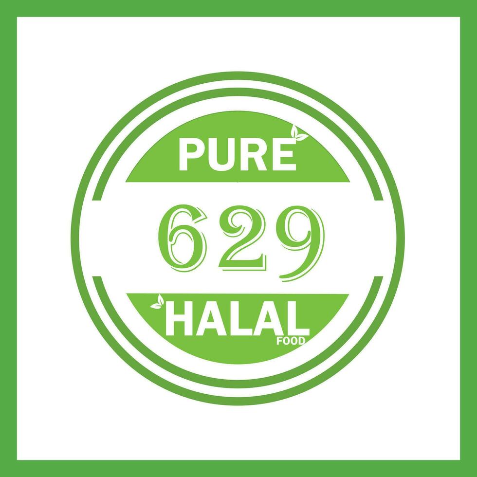 design with halal leaf design 629 vector