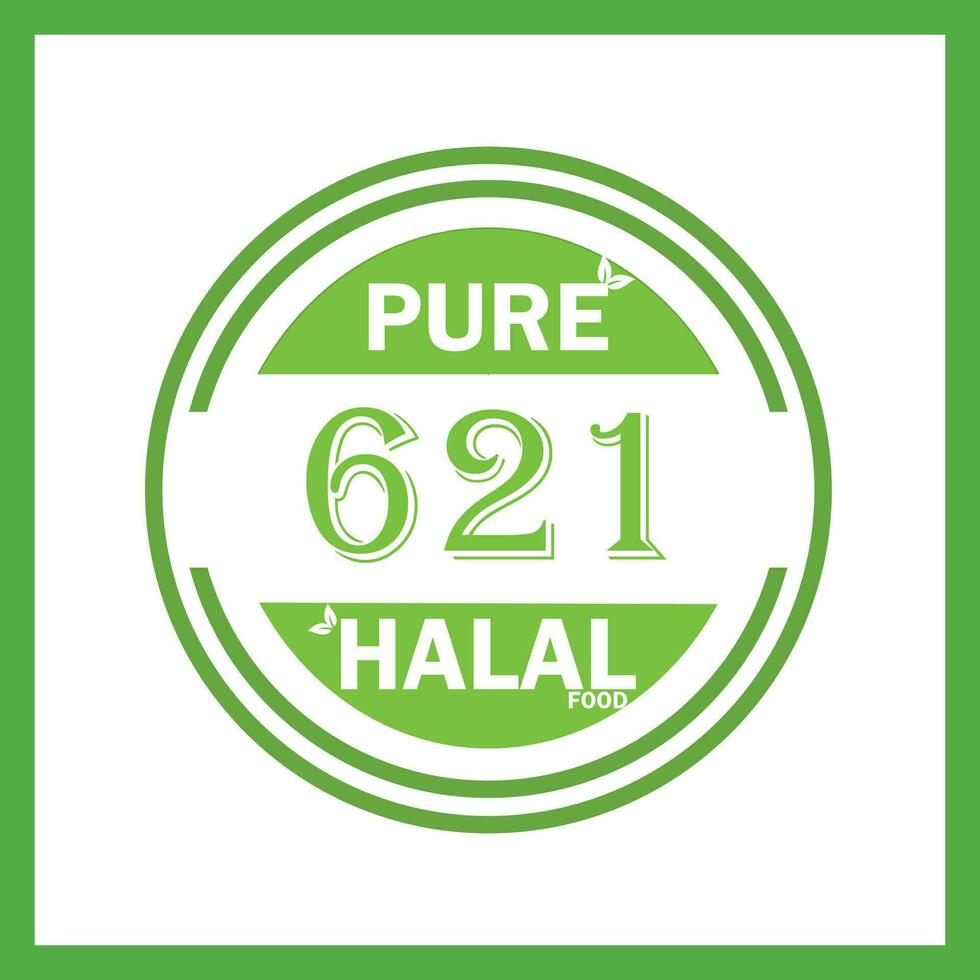 design with halal leaf design 621 vector