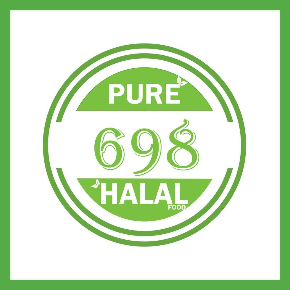 design with halal leaf design 698 vector