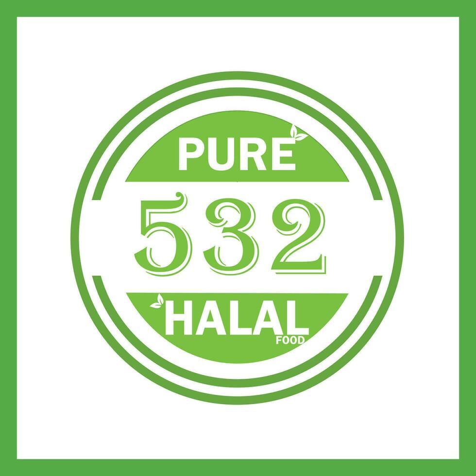 design with halal leaf design 532 vector