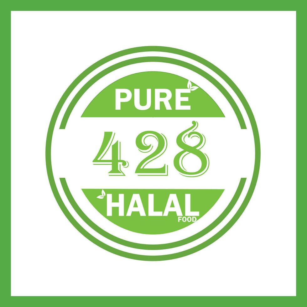 design with halal leaf design 428 vector
