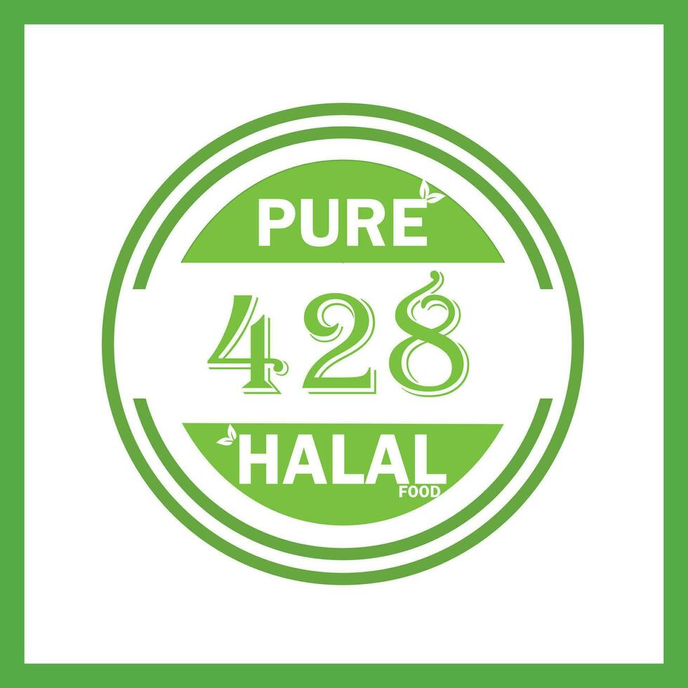 diseño con halal hoja diseño 428 vector