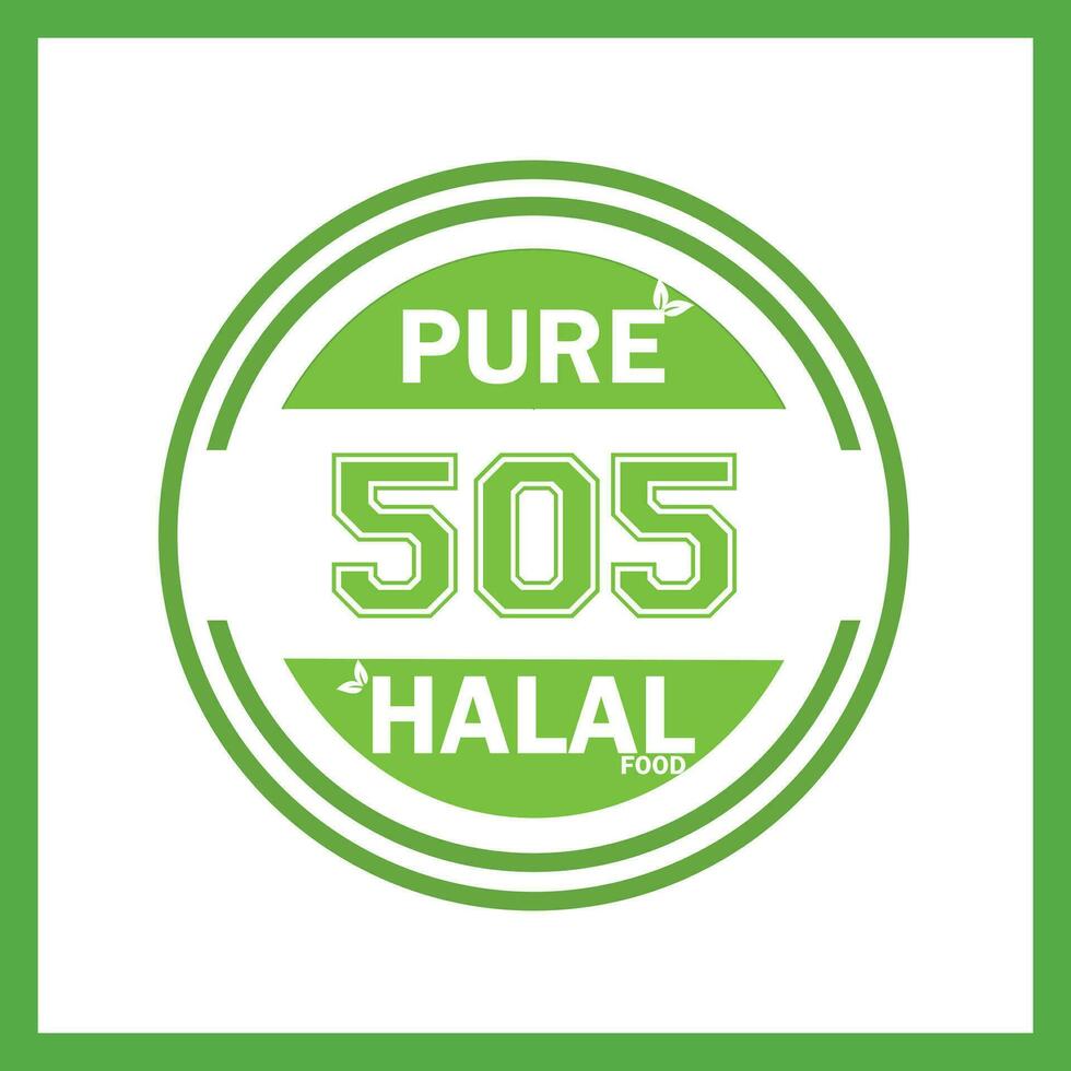 design with halal leaf design 505 vector