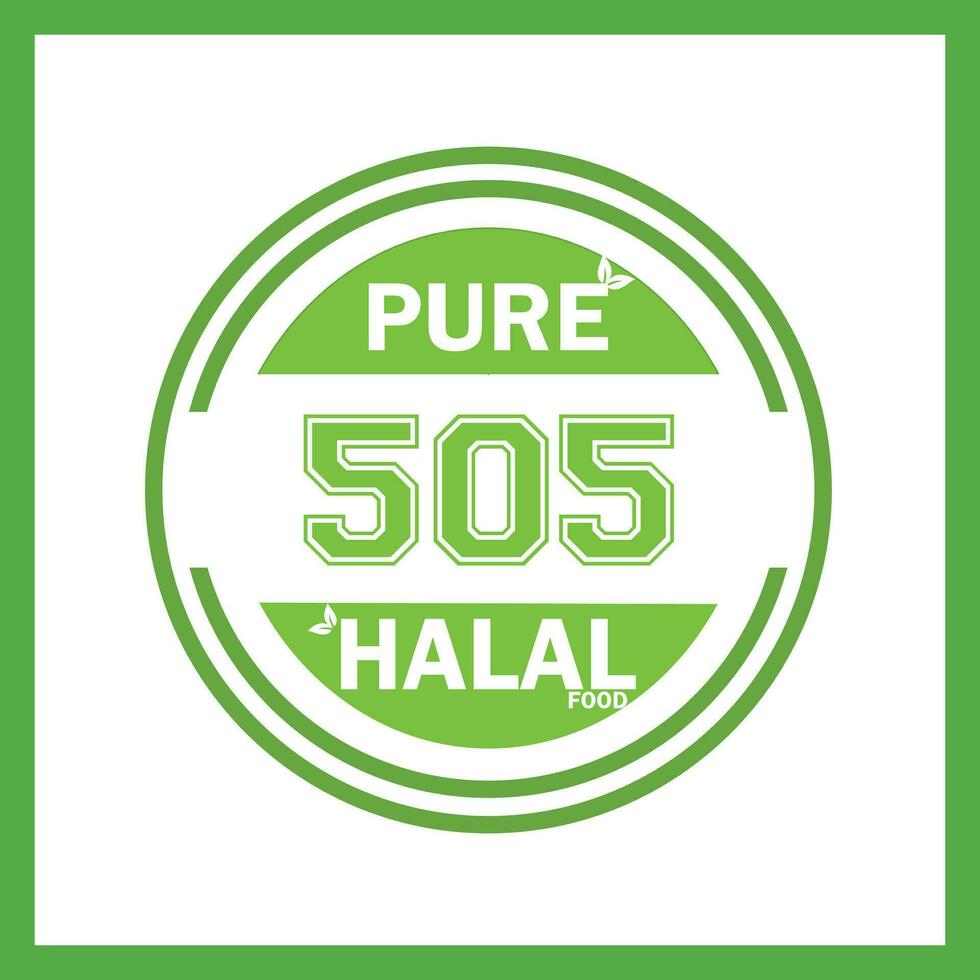 design with halal leaf design 505 vector