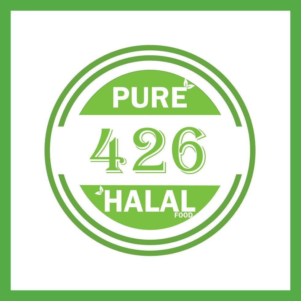 design with halal leaf design 426 vector