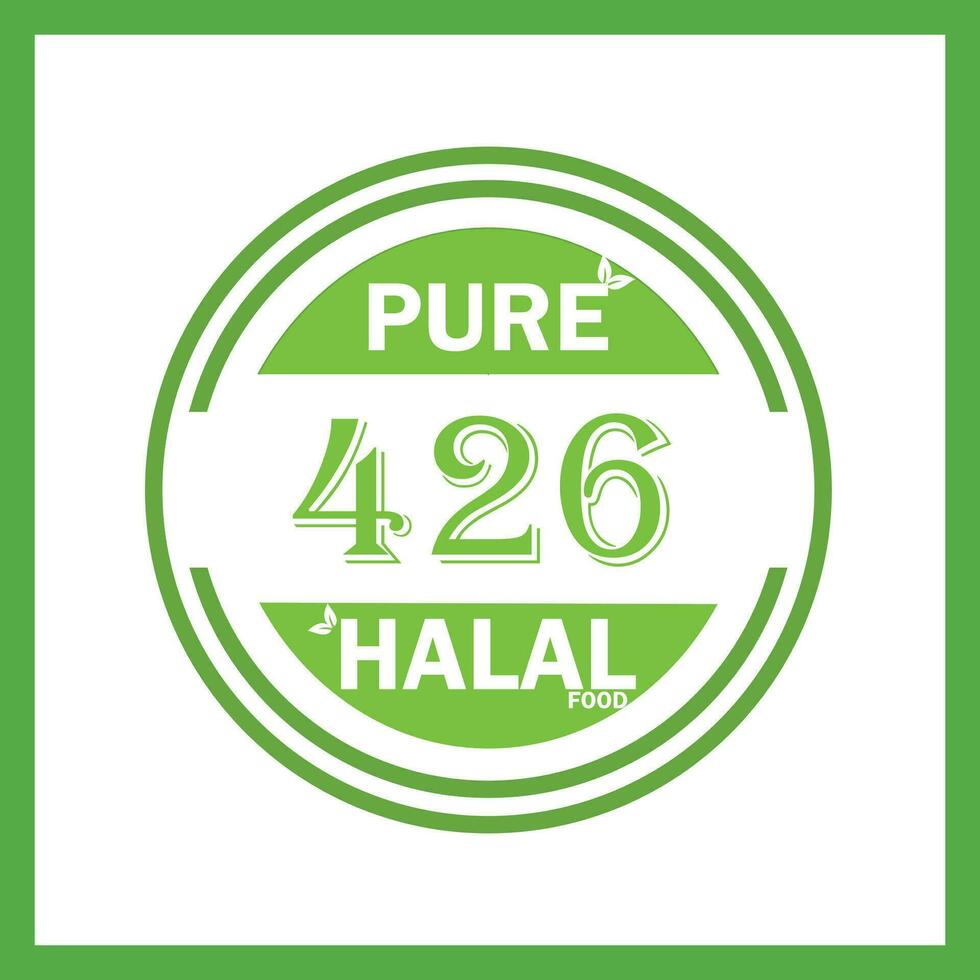 diseño con halal hoja diseño 426 vector