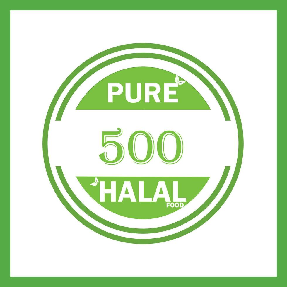 design with halal leaf design 500 vector