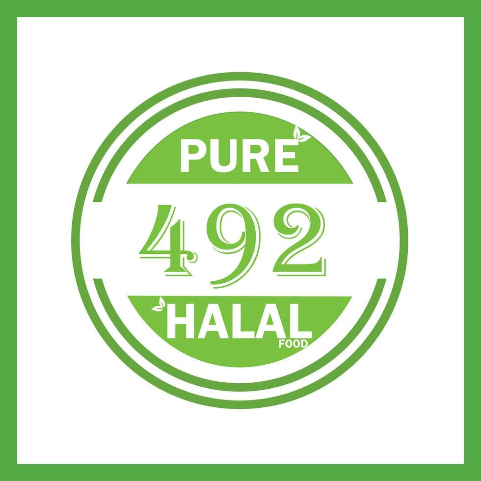 design with halal leaf  design 492 vector