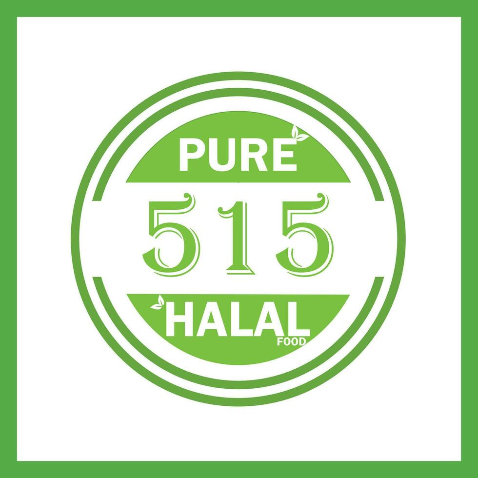 design with halal leaf design 515 vector