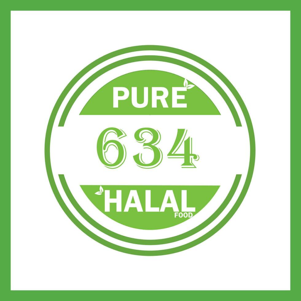 design with halal leaf design 634 vector