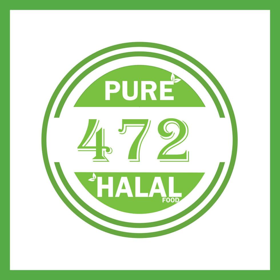 design with halal leaf  design 472 vector