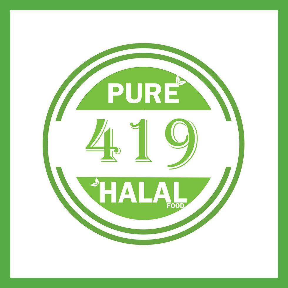 design with halal leaf design 419 vector