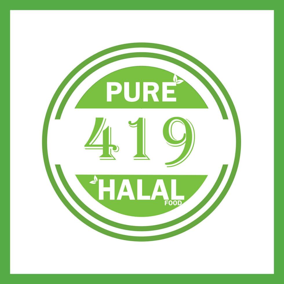 diseño con halal hoja diseño 419 vector