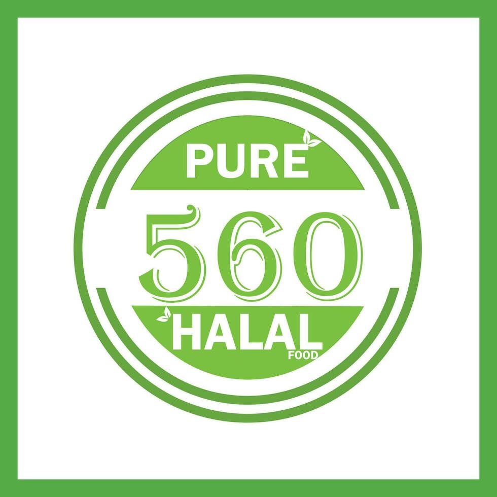 design with halal leaf design 560 vector