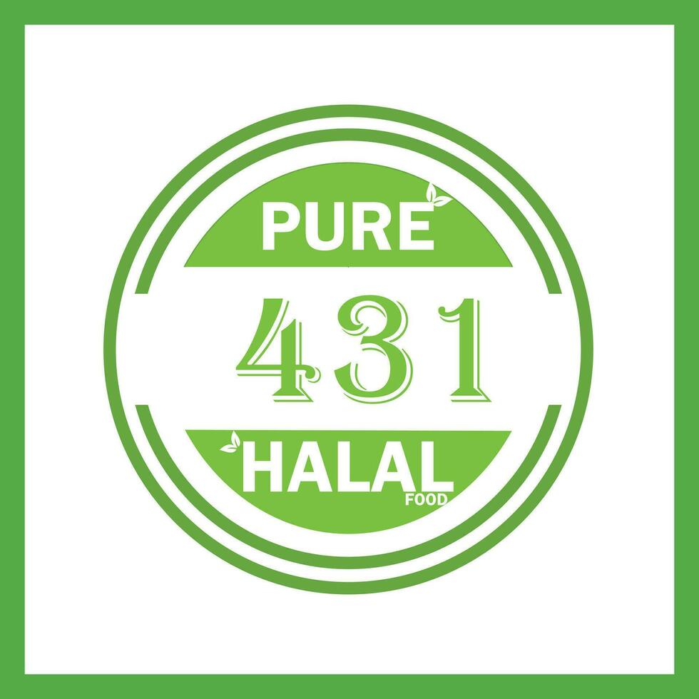 design with halal leaf design 431 vector