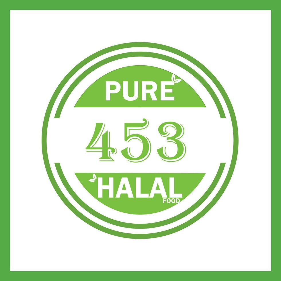 design with halal leaf  design 453 vector