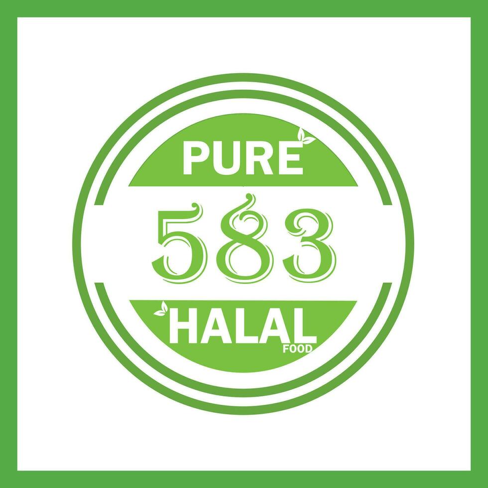 design with halal leaf design 583 vector