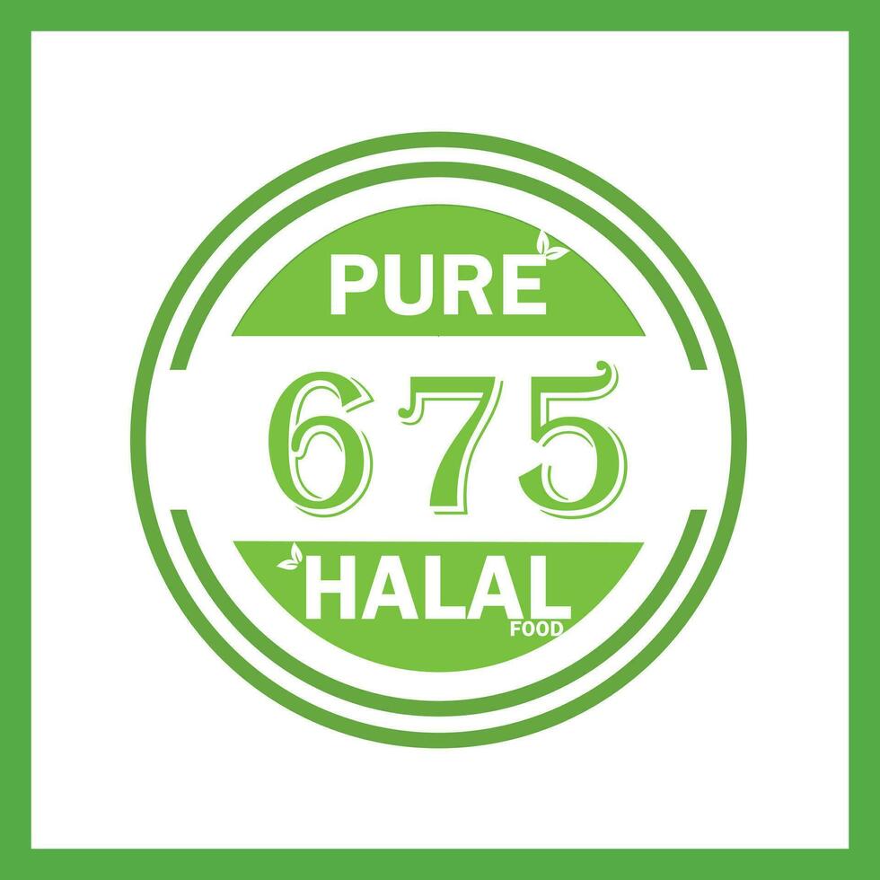 design with halal leaf design 675 vector