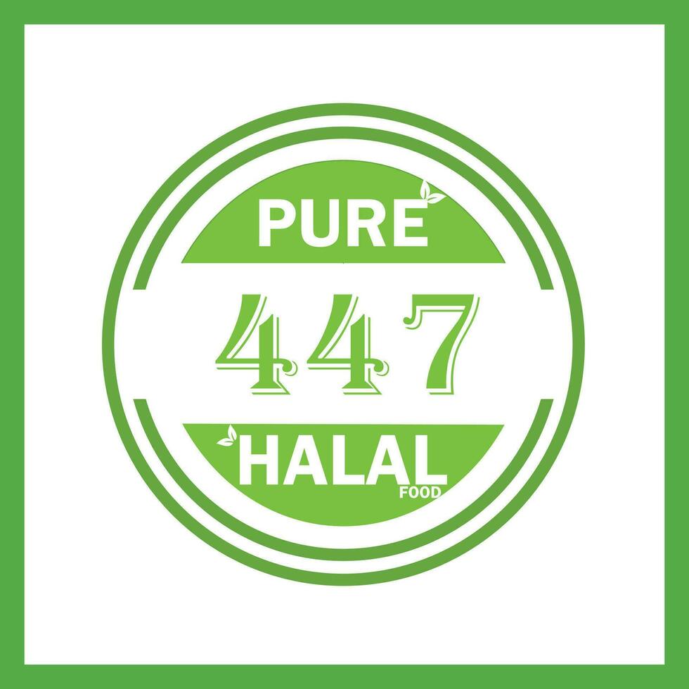 design with halal leaf design 447 vector