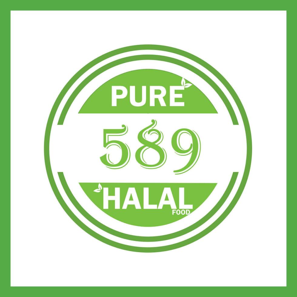 design with halal leaf design 589 vector