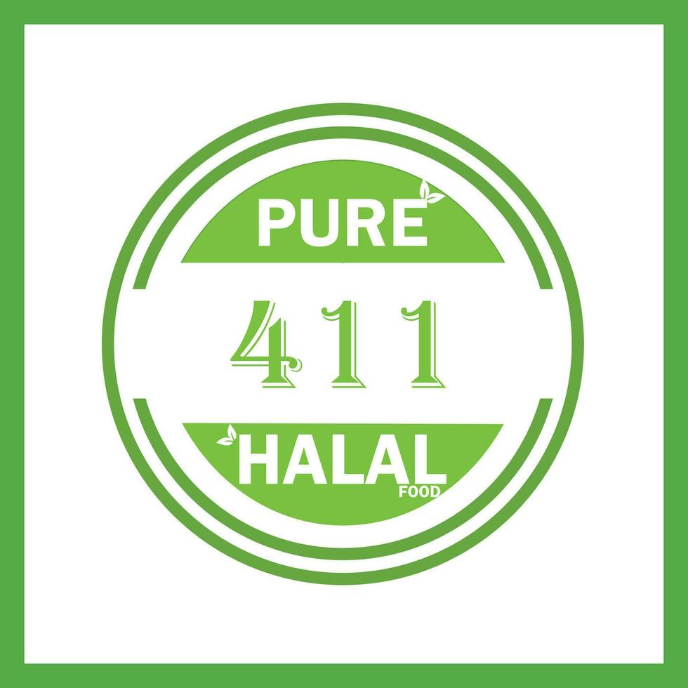 design with halal leaf design 411 vector