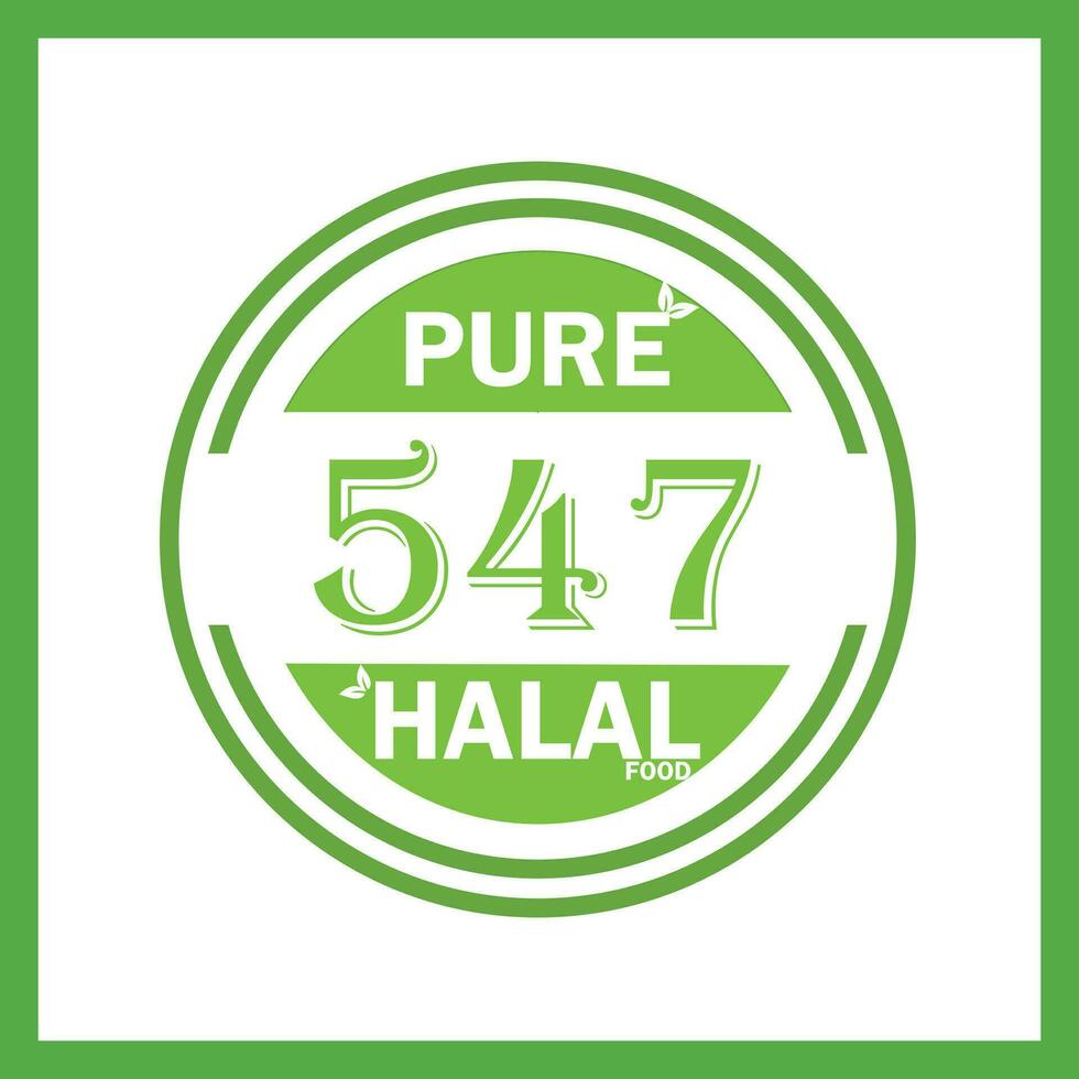 design with halal leaf design 547 vector