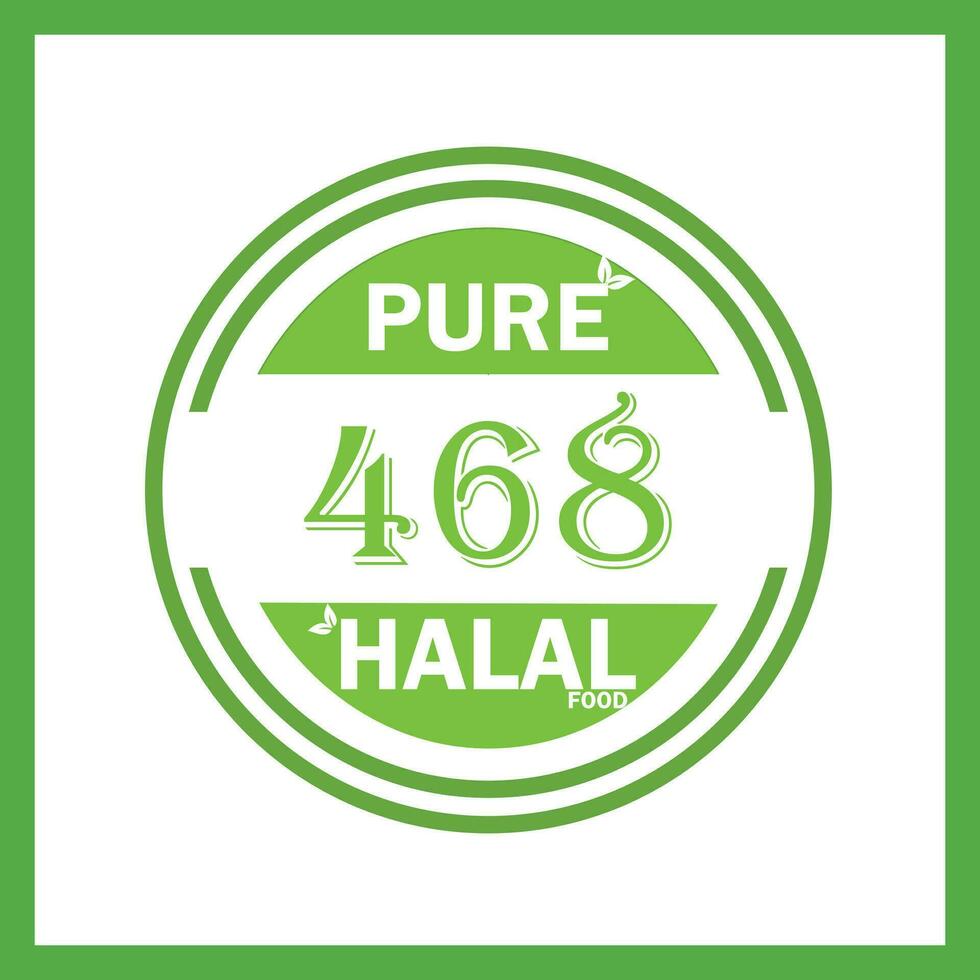 design with halal leaf  design 468 vector